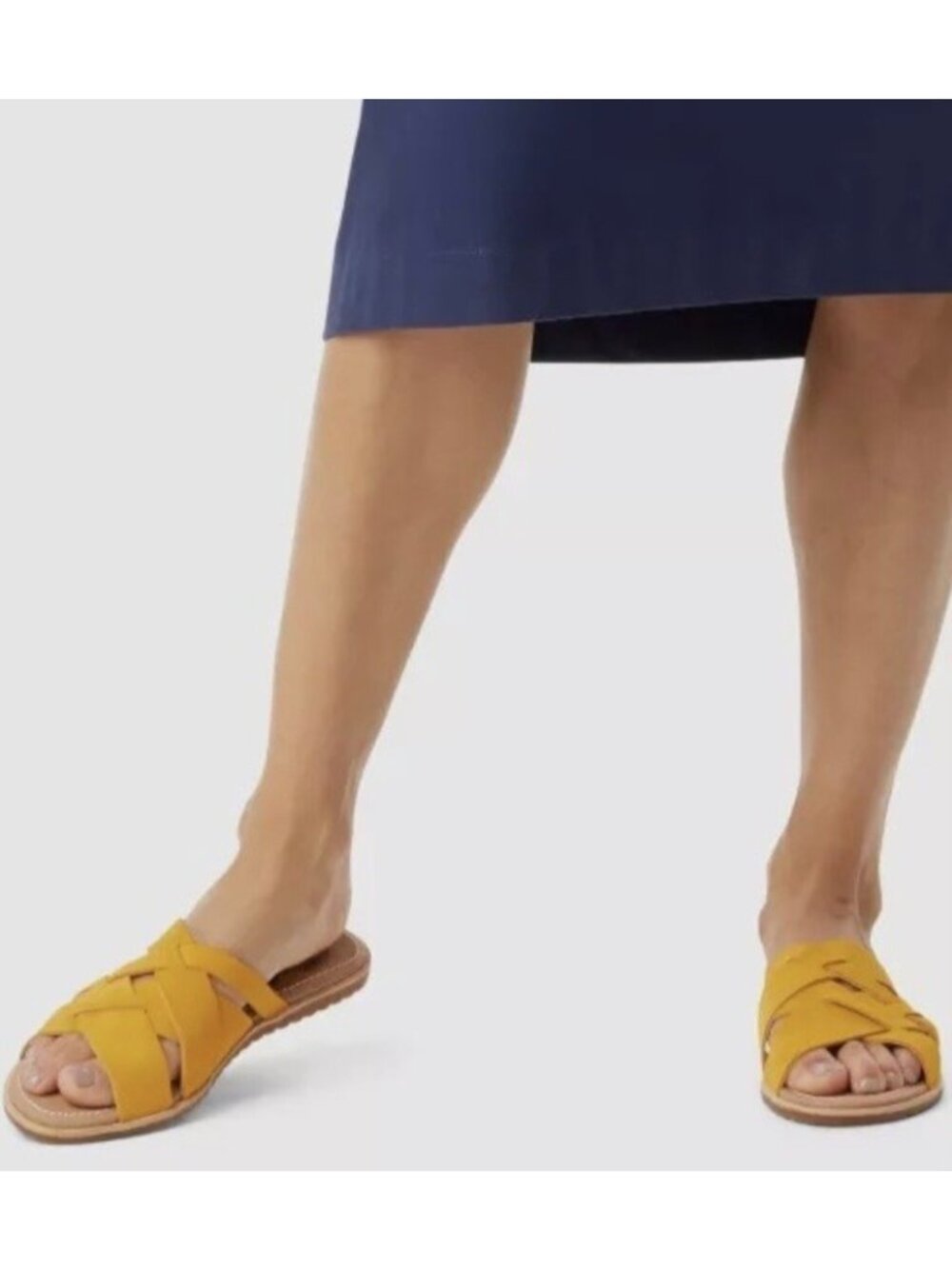 SOREL Yellow Suede Ella Strappy Slip-On Women's Flat Sandals NWOB Size 11